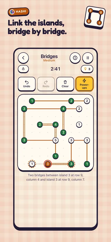 A Hashi puzzle (Bridges)