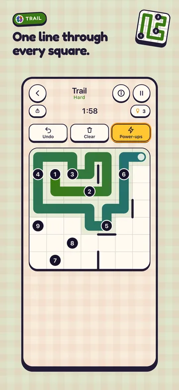 A one-line path puzzle (Trail)