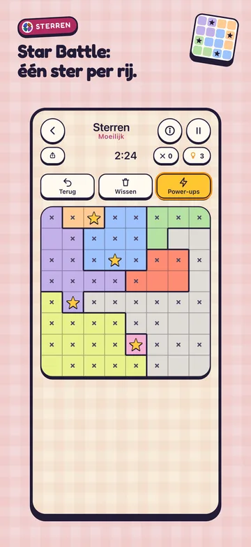Een Star Battle-puzzel (Sterren)